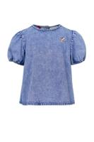 LOOXS Little Zomer jeans blouse meisjes - blauw - thumbnail