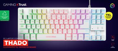 Gaming Keyboard Trust GXT 833W Wit Qwerty Spaans QWERTY