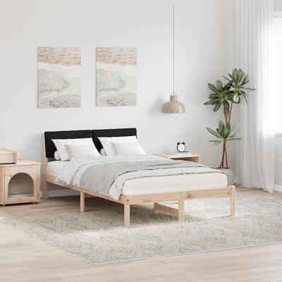 Bedframe Bruin en zwart 120 x 200 cm Massief grenenhout Bedframe Bruin en zwart 120 x 200 cm Massief grenenhout