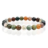 Natuursteen Armband met 8mm Kralen Memphis - Indian Agate - thumbnail