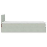 Ottoman bed met matras en LED's 80x200cm fluweel lichtgrijs - thumbnail