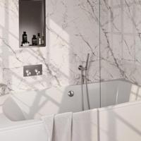 BRAUER Brushed Carving thermostatische inbouw badkraan - drukknoppen SET 03 - badvulcombinatie - staaf handdouche - doucheslang - wandaansluitbocht - RVS geborsteld PVD 5-NG-212 - thumbnail