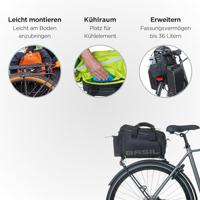 Basil miles xl pro bagagedragertas - waterdicht - sportief - zwart/lime - 9-36l - mik/rt adapterplaten - thumbnail