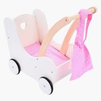 Houten Poppenloopwagen Roze/Wit - thumbnail