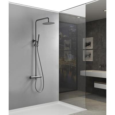 Wiesbaden Ribbd Thermostatische Regendoucheset - Opbouw - Gunmetal PVD