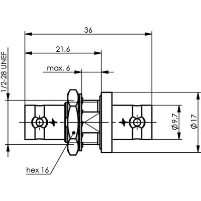 Telegärtner 100023827 100023827 TNC-connector Koppeling, recht 75 Ω 1 stuk(s)