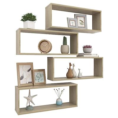 Wandschappen kubus 4 st 60x15x23 cm bewerkt hout sonoma eiken Wandschappen kubus 4 st 60x15x23 cm bewerkt hout sonoma eiken