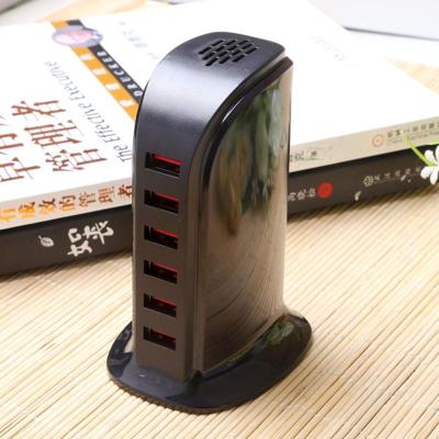 853L 30W 6 poorten USB snel opladen Dock slimme lader AC100-240V (zwart)
