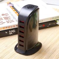 853L 30W 6 poorten USB snel opladen Dock slimme lader AC100-240V (zwart) - thumbnail