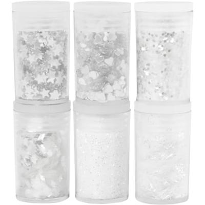 Creotime metallic glitter wit 6 x 5 gram Creotime metallic glitter wit 6 x 5 gram