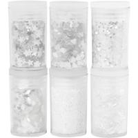 Creotime metallic glitter wit 6 x 5 gram - thumbnail