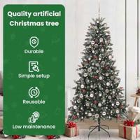 Kunstkerstboom met 300 LED Groen 240 cm PVC en Plastic en Staal - thumbnail