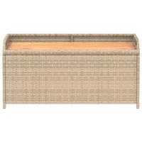 Opbergbankje 100x50x52 cm poly rattan acaciahout gemengd beige - thumbnail