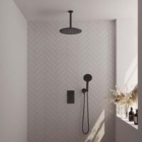 Inbouw Regendouche Set Brauer Black Edition Plafond Uitloop Ronde Hoofddouche 30 cm Met Handdouche 3 Standen Mat Zwart Brauer - thumbnail
