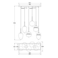 Globo Design hanglampBlacky 5-lichts - 15345-6L - thumbnail