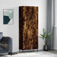 Hoge kast 69,5x34x180 cm bewerkt hout gerookt eikenkleurig - thumbnail