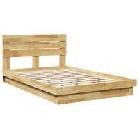 Bedframe hoofdeinde zonder matras 120x190 cm massief hout eiken - thumbnail