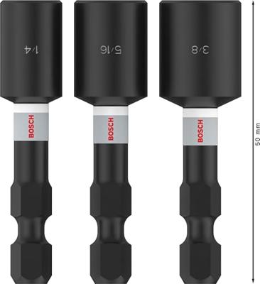 Bosch Accessories 2608521U65 2608521U65 Slagadapterset 1/4 (6,3 mm), 5/16 (8 mm), 3/8 (10 mm)