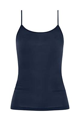 Emotion dames spaghetti hemd - Verstelbare smalle bandjes - Viscose vrouwen onderhemd - 38 - Blauw - Top - Singlet - 38 - 38 - 38 - 38 - 38 -
