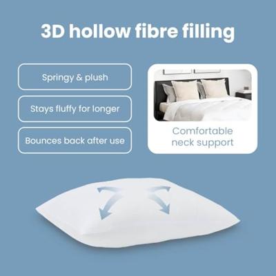 VidaXL Hoofdkussen met kussen 2 pcs wit 61 x 41 x 20 cm polyester