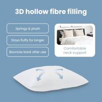 VidaXL Hoofdkussen met kussen 2 pcs wit 61 x 41 x 20 cm polyester - thumbnail