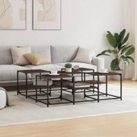 Salontafel 121x121x40 cm bewerkt hout bruineikenkleurig - thumbnail