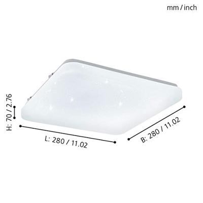 Eglo Vierkante plafondlampFrania-S 28cm - 3000K stereffect wit - 97881