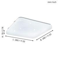 Eglo Vierkante plafondlampFrania-S 28cm - 3000K stereffect wit - 97881 - thumbnail