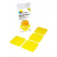 Tenura Anti-slip onderzetters geel vierkant 9x9 cm - thumbnail