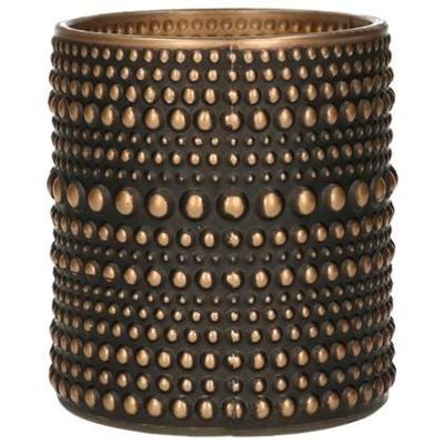 Countryfield theelichthouder nelle l zwart/bronskleurig 12,5 cm | 12 stuks