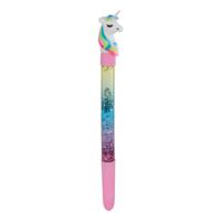 Unicorn balpen met glitters 15cm - thumbnail