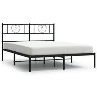 Bedframe met hoofdbord metaal zwart 160x200 cm - thumbnail