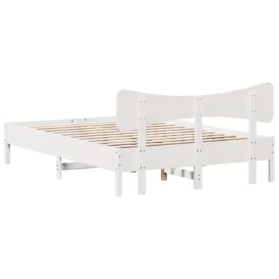 Bedframe zonder matras massief grenenhout wit 120x190 cm