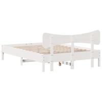Bedframe zonder matras massief grenenhout wit 120x190 cm - thumbnail