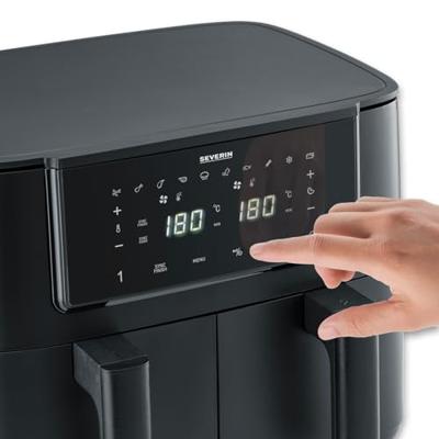 Severin FR 2463 Airfryer 8 l 2600 W Timerfunctie, Met display Zwart Severin FR 2463 Airfryer 8 l 2600 W Timerfunctie, Met display Zwart