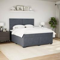 Boxspring met matras fluweel donkergrijs 180x200 cm - thumbnail