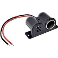 IWH Stopcontact met USB 12/24 Volt 2100 mA Stroombelasting (max.): 4.2 A 12 of 24 V= - thumbnail