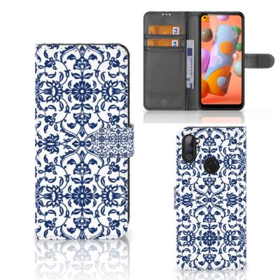 Samsung Galaxy M11 | A11 Hoesje Flower Blue Samsung Galaxy M11 | A11 Hoesje Flower Blue