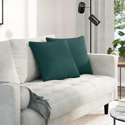 VidaXL Sofa kussens 2 pcs donkergroen 45 x 45 cm stof