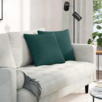 VidaXL Sofa kussens 2 pcs donkergroen 45 x 45 cm stof - thumbnail