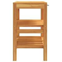 Wastafelkast met 2 schappen 74x45x75 cm massief hout - thumbnail