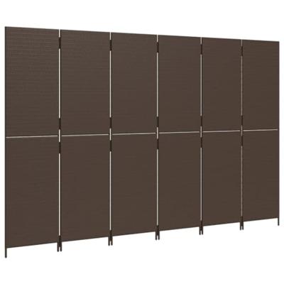 Kamerscherm 6 panelen poly rattan bruin Kamerscherm 6 panelen poly rattan bruin