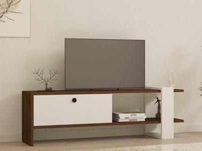 Tv-meubel GAYA 1 deur walnoot/wit