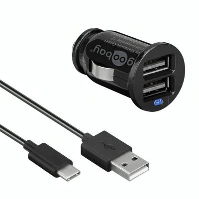 USB A autolader + USB A naar C kabel