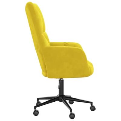Relaxstoel fluweel mosterdgeel