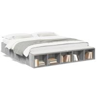 Bedframe bewerkt hout grijs sonoma eikenkleurig 200x200 cm - thumbnail