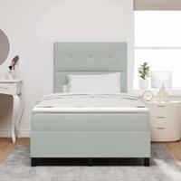 Boxspringbed met matras Lichtgrijs 120 x 200 cm Stof - thumbnail
