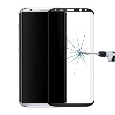 Voor Galaxy S8 PLUS / G955 0.3mm 9H oppervlaktehardheid 3D gebogen oppervlak zeefdruk niet-volledig scherm rand lijm gehard glas scherm Protector(Blac