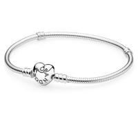 Pandora Moments 590719 Armband Heart Clasp Snake Chain zilver 16 cm - thumbnail