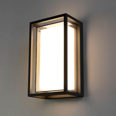 Brandon LED wandlamp - 12W 1200lm - 3000K warm wit - IP54 waterdicht - Zwart - Binnen en buiten - Wandlantaarn - Modern en klassiek